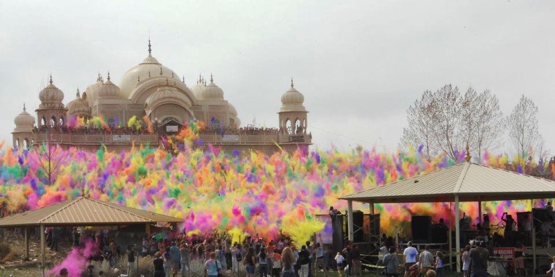 Krishna Temple in Spanish Fork during the Festival of Colors